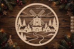 Windmill Village Ornament SVG Product Image 1