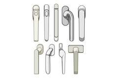 Various window handles offering different opening mechanisms Product Image 1