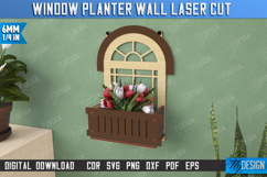 Window Planter Wall Laser Cut Bundle, Wooden Layered Balcony Product Image 4