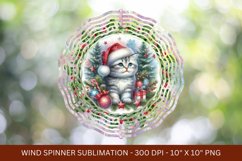 kitten cat christmas wind spinner png sublimation Product Image 1