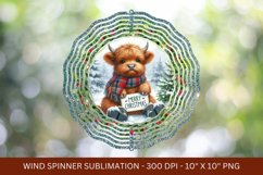 highland cow christmas wind spinner png sublimation Product Image 1