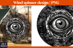 Gothic Floral Eye Wind Spinner PNG, Halloween wind spinner Product Image 1