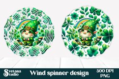 St patricks day gnome wind spinner sublimation PNG design Product Image 1