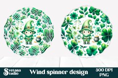 St patricks day green wind spinner | St patricks gnome PNG Product Image 1