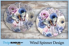 Butterfly Garden Floral Wind Spinner Sublimation Design Product Image 1