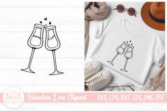 Wine Outline SVG Element For Valentines Day Clipart Product Image 1