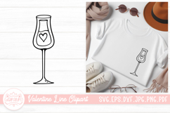 Wine Outline SVG Element For Valentines Day Clipart Product Image 1