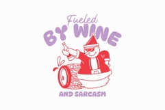 Fueled By Wine and Sarcasm Christmas Naughty T-shirt Product Image 1