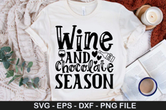 Valentine Wine SVG Design - Wine kisses and valentine wishes Product Image 2