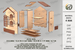 Wine And Treats Box Bundle Laser Cut. 3D Favor Box SVG Product Image 2