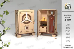 Wine And Treats Box Laser Cut. 3D Favor Box SVG Product Image 1