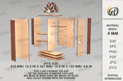 Wine And Treats Box Laser Cut. 3D Favor Box SVG Product Image 2