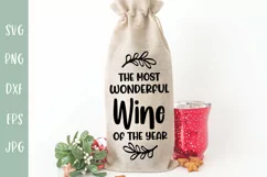 The Most Wonderful Wine of the Year - Wine Bag Christmas SVG Product Image 1