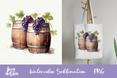Rustic Wine Barrel Clipart French Vineyard PNG Product Image 1