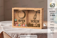 Wine &amp; Beer Cor Box Laser Cut. Storage Box SVG Product Image 1