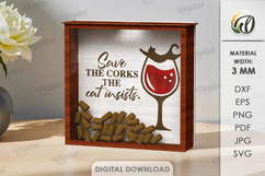 Wine Cork Box Laser Cut. Wine Cork Holder. Storage Box SVG Product Image 1