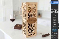 Wine Bottle Gift Box Laser Cut | Wine Bottle Holder SVG |CNC Product Image 1