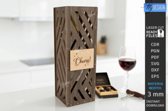 Wine Bottle Gift Box Laser Cut | Wine Bottle Holder SVG |CNC Product Image 1