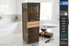 Wine Bottle Gift Box Laser Cut | Wine Bottle Holder SVG |CNC Product Image 1