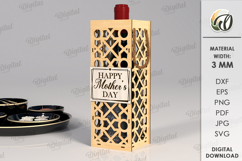 Wine Bottle Gift box Laser Cut. Wine Decor SVG Product Image 1