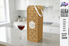 Wine Bottle Gift Box Laser Cut | Wine Bottle Holder SVG| CNC Product Image 1