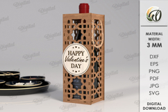 Wine Bottle Gift box Laser Cut. Wine Decor SVG Product Image 1