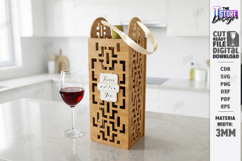 Wine Bottle Gift Box Laser Cut | Wine Bottle Holder SVG| CNC Product Image 1