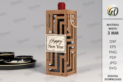 Wine Bottle Gift box Laser Cut. Wine Decor SVG Product Image 1