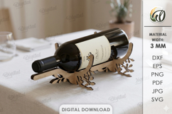 Wine Bottle Holder Laser Cut. Floral Wine Display SVG Product Image 1