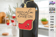 Wine Bottle Tag Laser Cut |Hanging Card Tag| Fun Quotes SVG Product Image 1