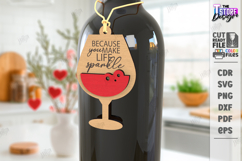 Wine Bottle Tags Laser Cut Bundle|Hanging Card Tags|Fun SVGs Product Image 4