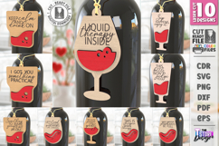 Wine Bottle Tags Laser Cut Bundle|Hanging Card Tags|Fun SVGs Product Image 1