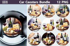 Wine Car Coaster Bundle | Wine Round Coaster Product Image 1