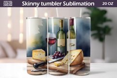 Wine Cheese Tumbler Sublimation | Wine Tumbler Wrap Product Image 1