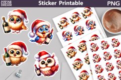 Christmas Bird Wine Sticker | Funny Sticker Printable Product Image 1