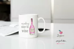Watercolor Wine Clipart, png files, Valentines Day 051 Product Image 5