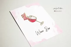 Watercolor Wine Clipart, png files, Valentines Day 051 Product Image 7