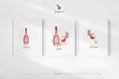 Watercolor Wine Clipart, png files, Valentines Day 051 Product Image 8