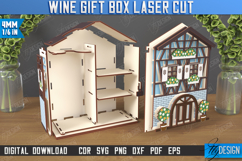 3D Wooden Wine and Treats Gift Box House Laser Cut Bundle Product Image 14