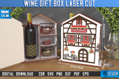 3D Wooden Wine and Treats Gift Box House Laser Cut Bundle Product Image 7
