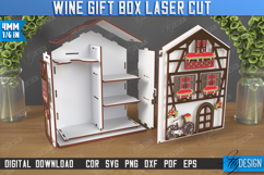 3D Wooden Wine and Treats Gift Box House Laser Cut Bundle Product Image 15