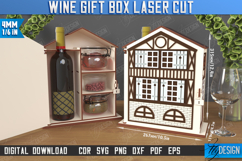3D Wooden Wine and Treats Gift Box House Laser Cut Bundle Product Image 9
