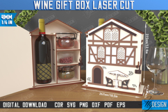 3D Wooden Wine and Treats Gift Box House Laser Cut Bundle Product Image 11