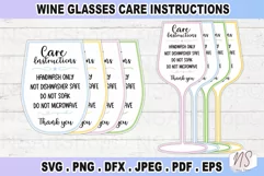 Wine glass care instructions printable, glass care cards, stemless wine glass care card, printable
