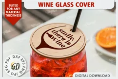 Wine Glass Cover Laser Cut Design. Wine Glass Design SVG Product Image 1
