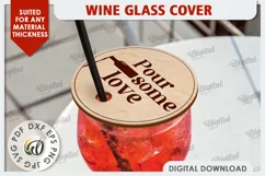 Wine Glass Cover Laser Cut Design. Wine Glass Design SVG Product Image 1