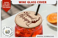 Wine Glass Cover Laser Cut Design. Wine Glass Design SVG Product Image 1