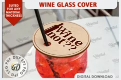 Wine Glass Cover Laser Cut Design. Wine Glass Design SVG Product Image 1