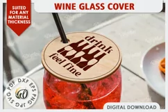 Wine Glass Cover Laser Cut Design. Wine Glass Design SVG Product Image 1