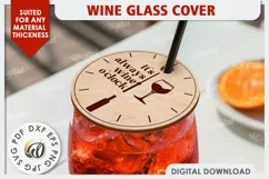 Wine Glass Cover Laser Cut Design. Wine Glass Design SVG Product Image 1